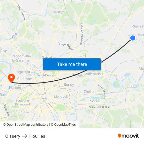 Oissery to Houilles map