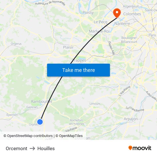 Orcemont to Houilles map