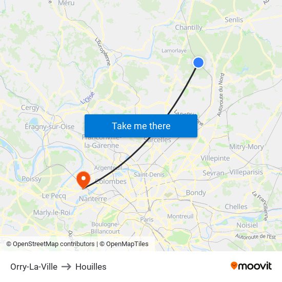 Orry-La-Ville to Houilles map