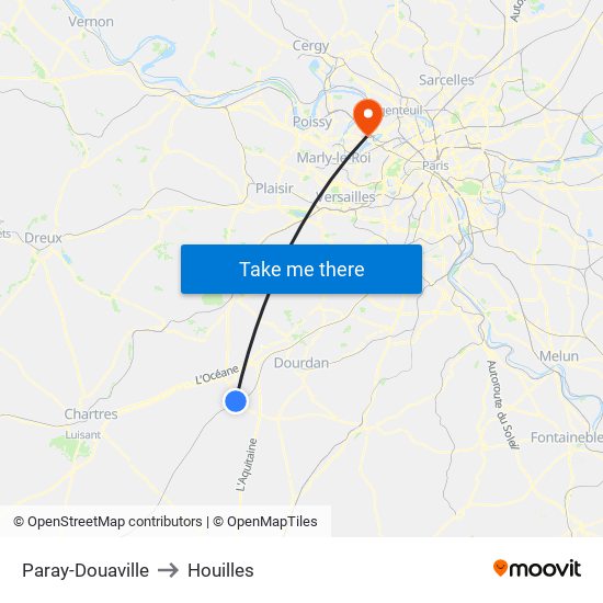 Paray-Douaville to Houilles map