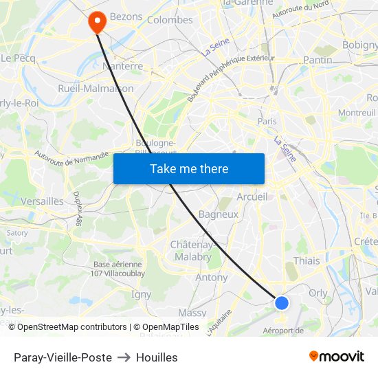 Paray-Vieille-Poste to Houilles map