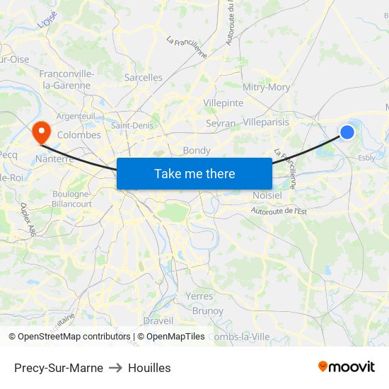 Precy-Sur-Marne to Houilles map
