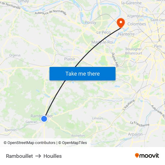Rambouillet to Houilles map