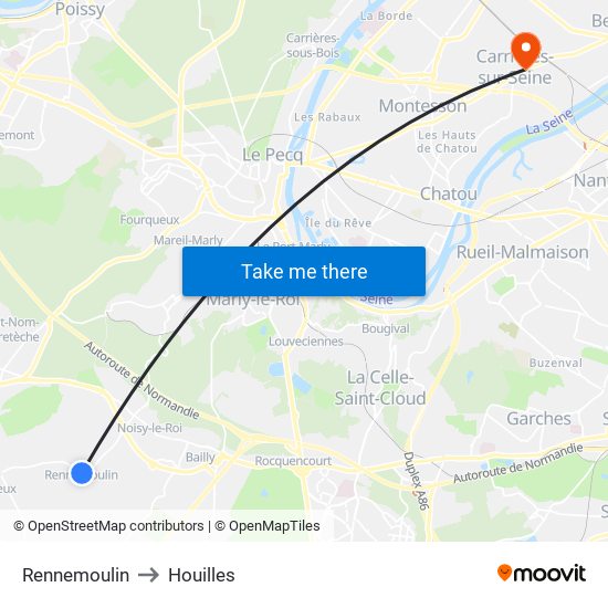 Rennemoulin to Houilles map