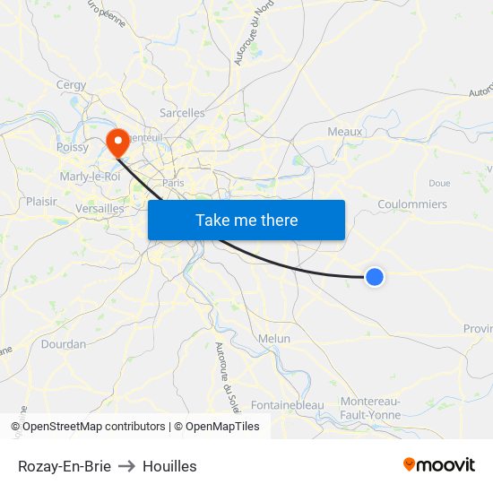 Rozay-En-Brie to Houilles map