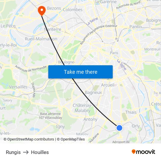 Rungis to Houilles map