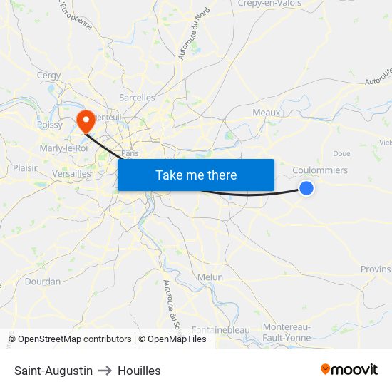 Saint-Augustin to Houilles map