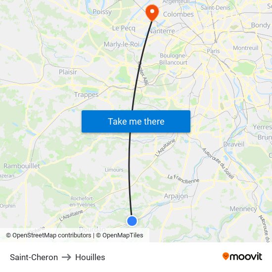 Saint-Cheron to Houilles map