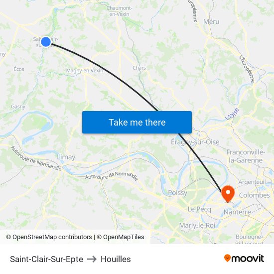 Saint-Clair-Sur-Epte to Houilles map