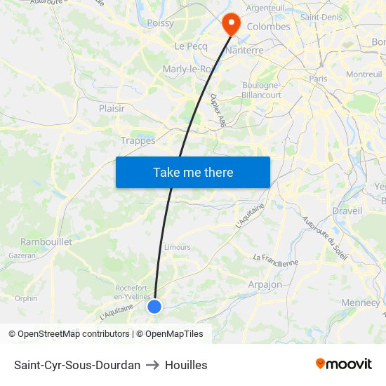 Saint-Cyr-Sous-Dourdan to Houilles map