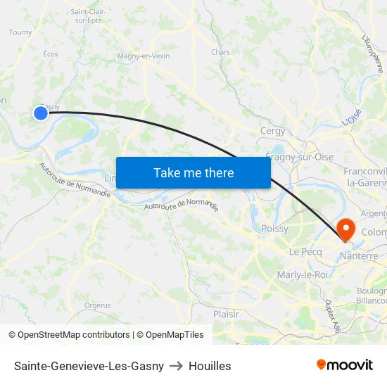 Sainte-Genevieve-Les-Gasny to Houilles map