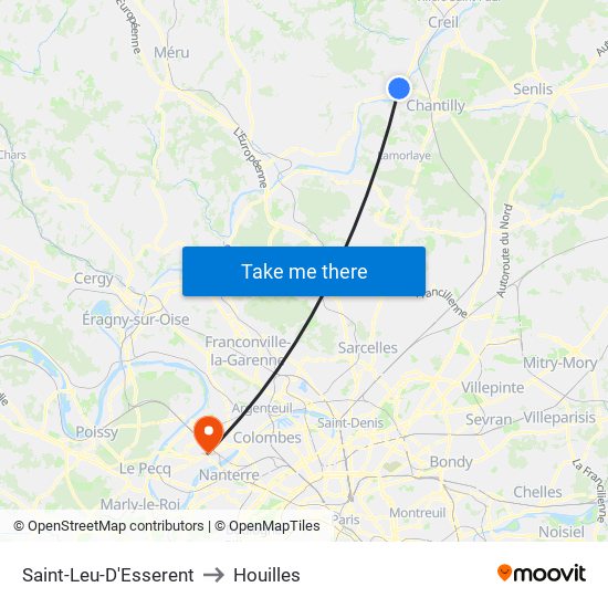 Saint-Leu-D'Esserent to Houilles map