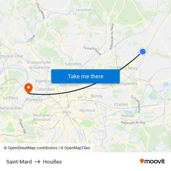 Saint-Mard to Houilles map