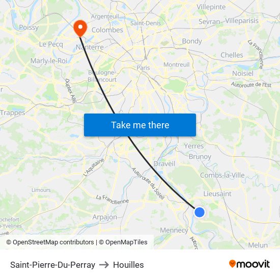 Saint-Pierre-Du-Perray to Houilles map