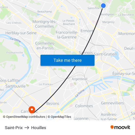 Saint-Prix to Houilles map