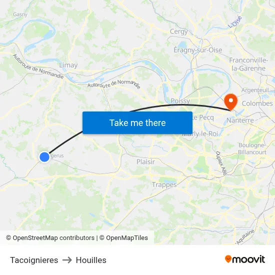 Tacoignieres to Houilles map