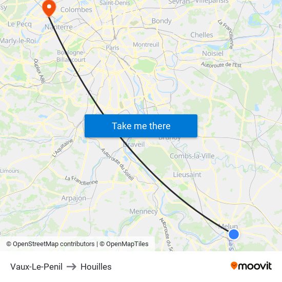 Vaux-Le-Penil to Houilles map