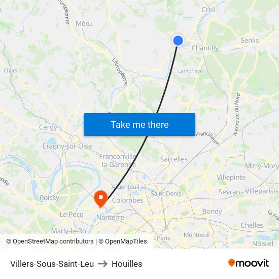 Villers-Sous-Saint-Leu to Houilles map