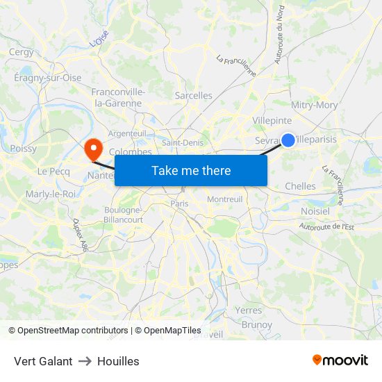 Vert Galant to Houilles map