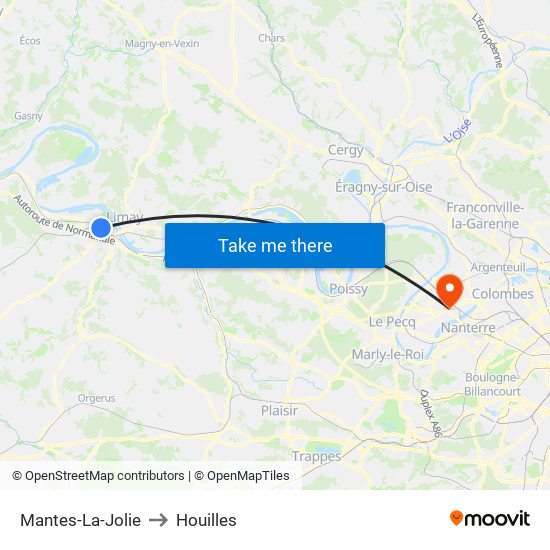 Mantes-La-Jolie to Houilles map