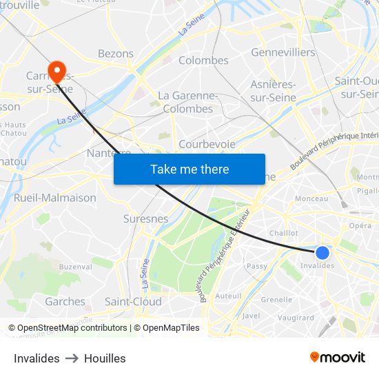 Invalides to Houilles map