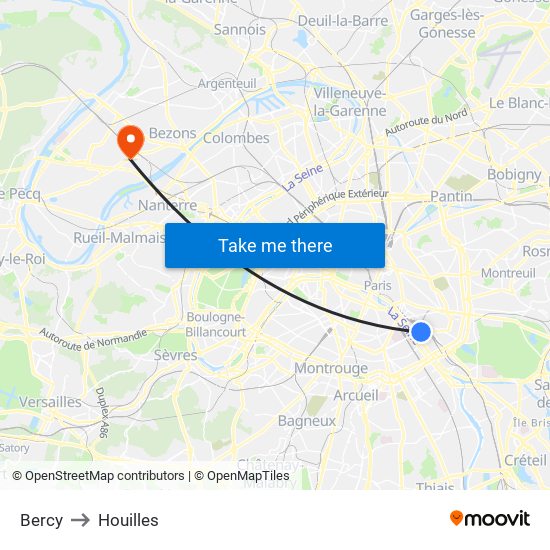 Bercy to Houilles map