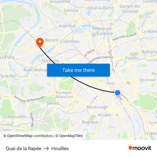 Quai de la Rapée to Houilles map