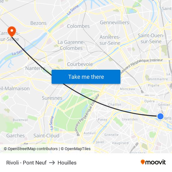 Rivoli - Pont Neuf to Houilles map