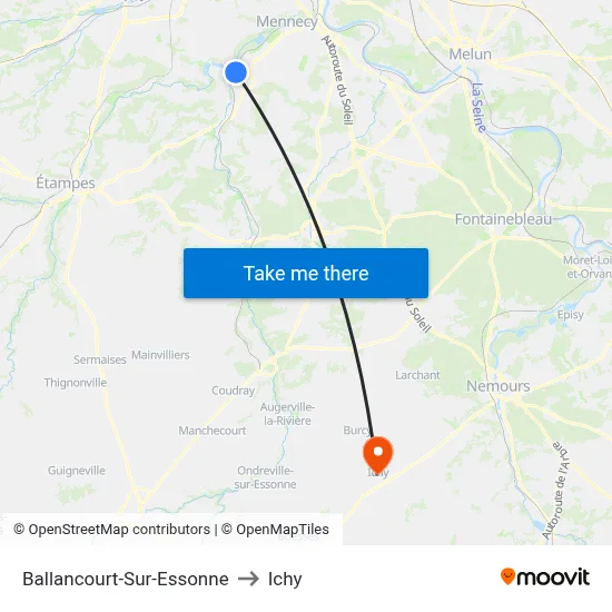 Ballancourt-Sur-Essonne to Ichy map
