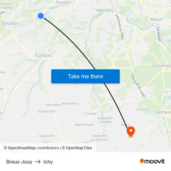 Breux-Jouy to Ichy map