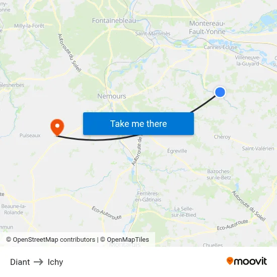 Diant to Ichy map