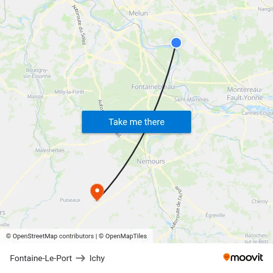 Fontaine-Le-Port to Ichy map