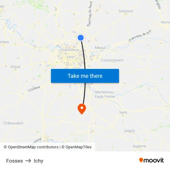 Fosses to Ichy map