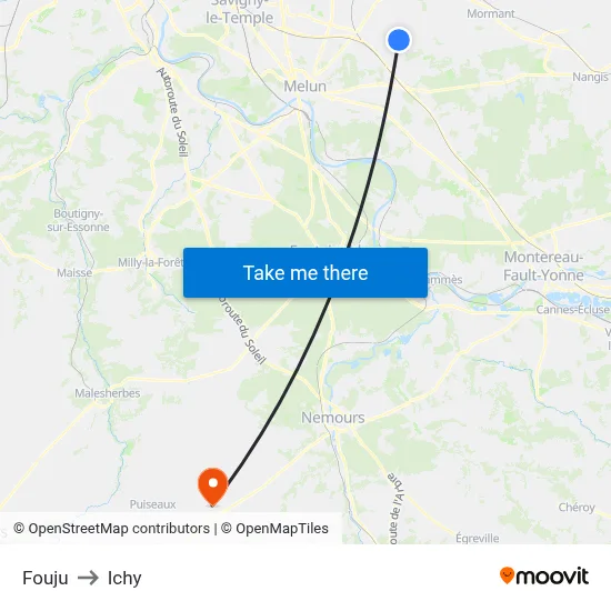 Fouju to Ichy map