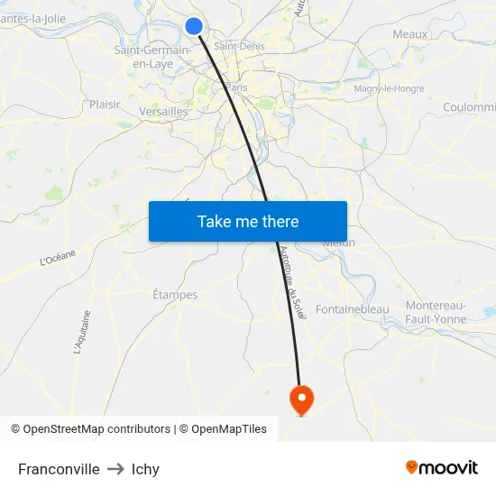 Franconville to Ichy map