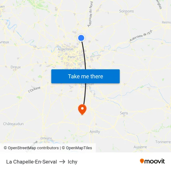 La Chapelle-En-Serval to Ichy map