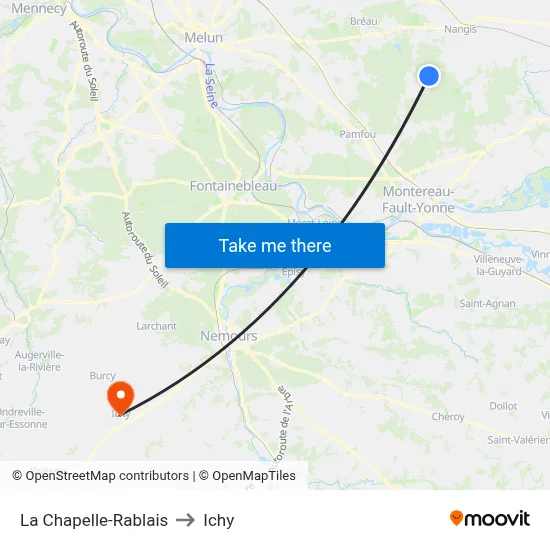 La Chapelle-Rablais to Ichy map