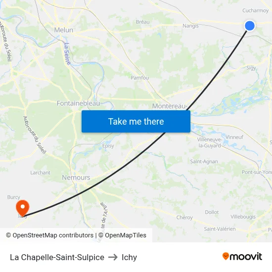 La Chapelle-Saint-Sulpice to Ichy map