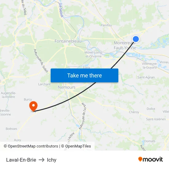 Laval-En-Brie to Ichy map