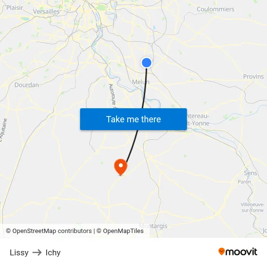 Lissy to Ichy map