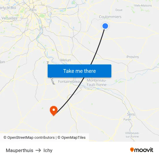 Mauperthuis to Ichy map