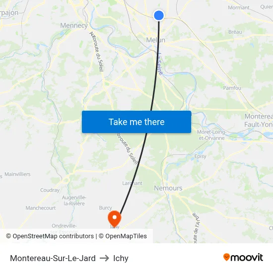 Montereau-Sur-Le-Jard to Ichy map