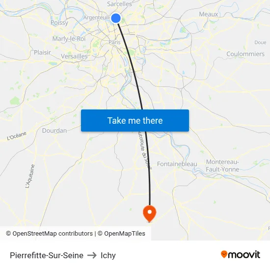 Pierrefitte-Sur-Seine to Ichy map