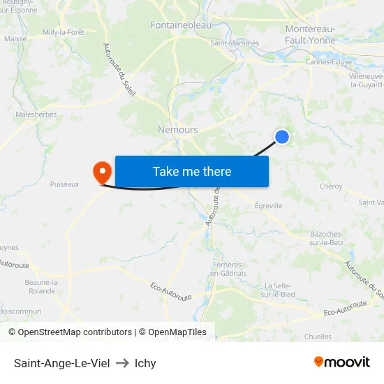 Saint-Ange-Le-Viel to Ichy map