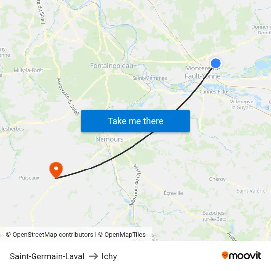 Saint-Germain-Laval to Ichy map