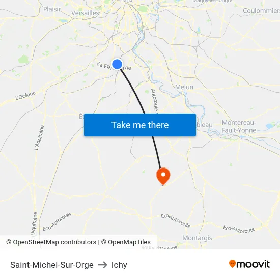 Saint-Michel-Sur-Orge to Ichy map