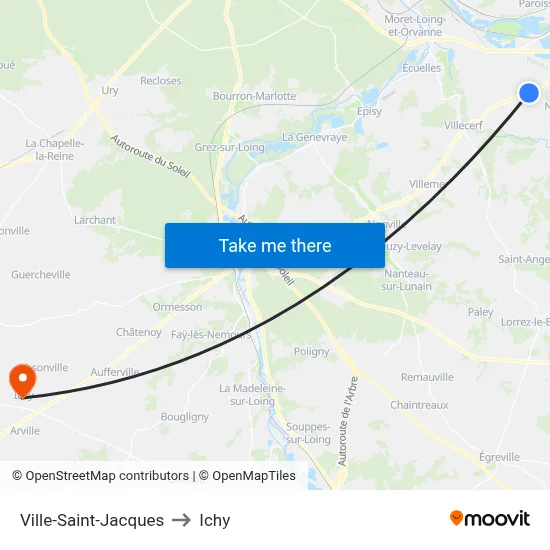 Ville-Saint-Jacques to Ichy map