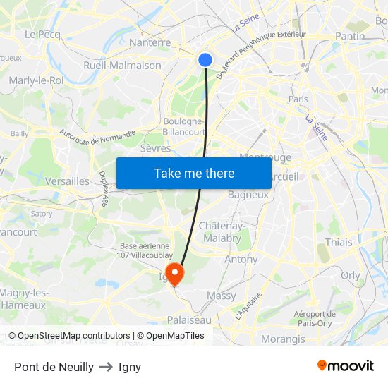 Pont de Neuilly to Igny map