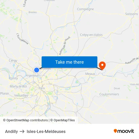 Andilly to Isles-Les-Meldeuses map