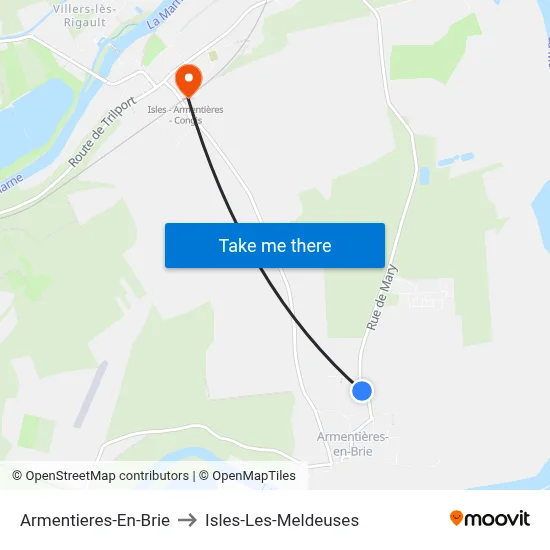 Armentieres-En-Brie to Isles-Les-Meldeuses map
